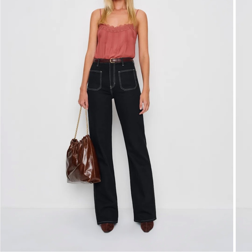 Reformation Alyssa High Rise Wide Leg Long Jeans - NEW